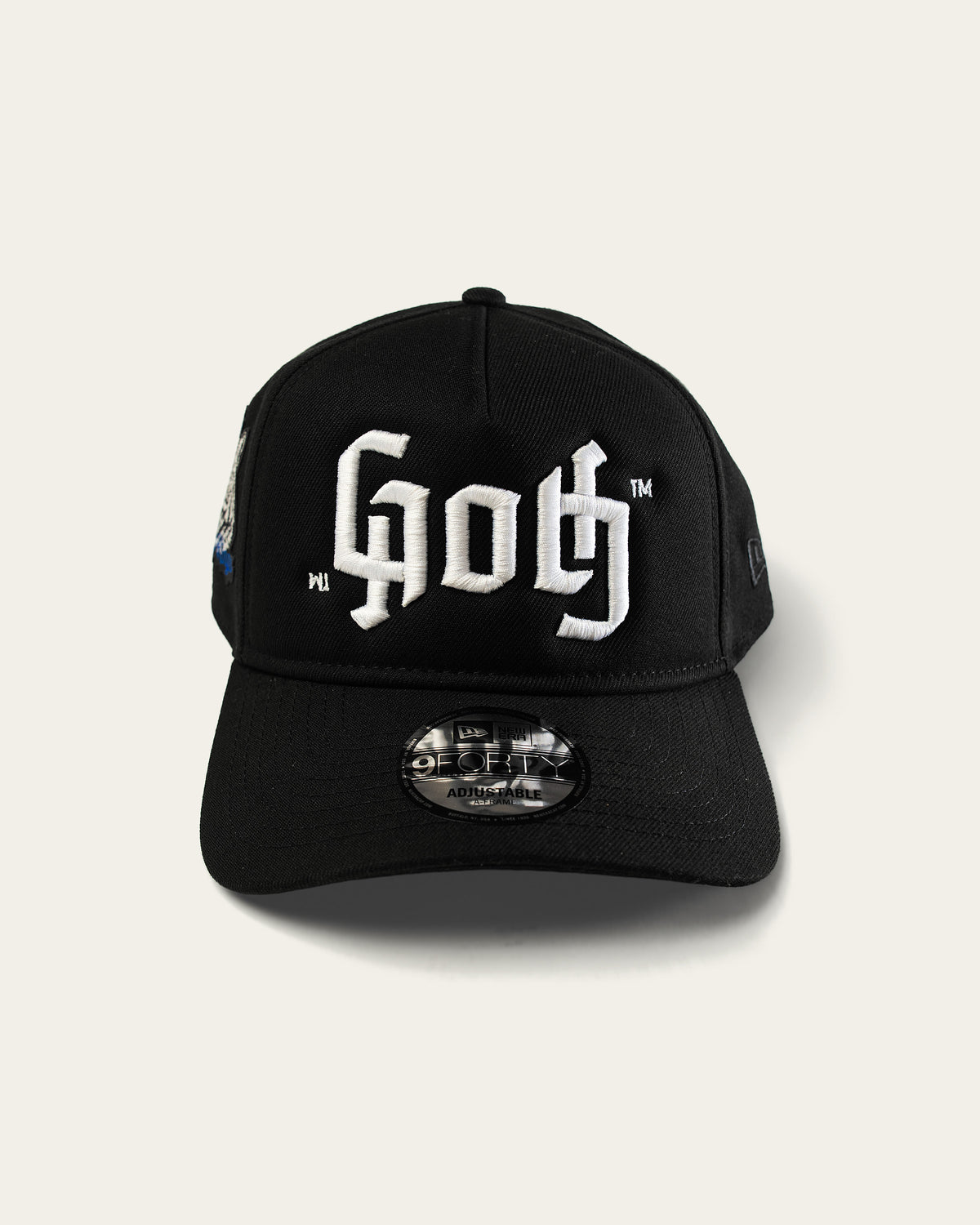 Only Kings × Cap in black, front with the GOTH ambigram