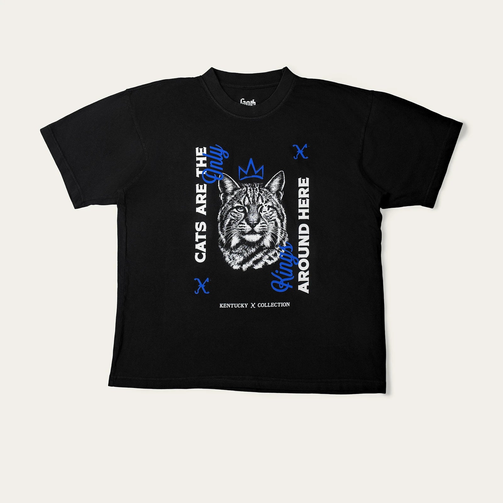 The complete black Wildcat Tee, with its crowned Wildcat front print.
